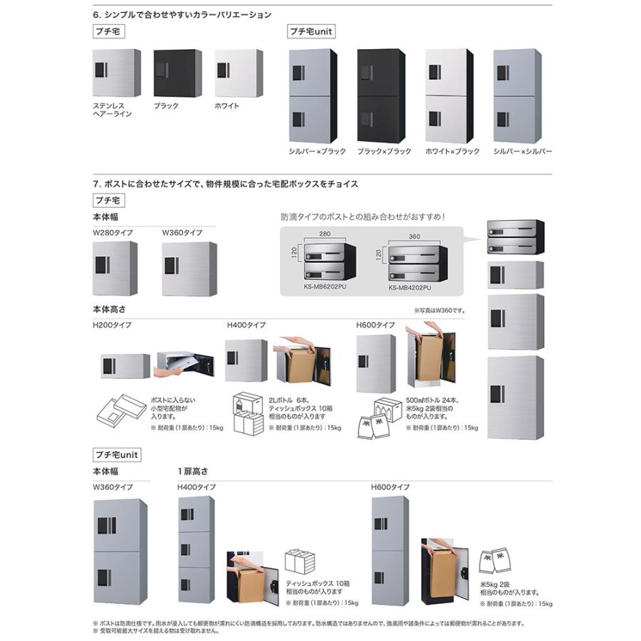 ナスタ 集合住宅用 宅配ボックス+郵便ポスト プチ宅unit 組み合わせ