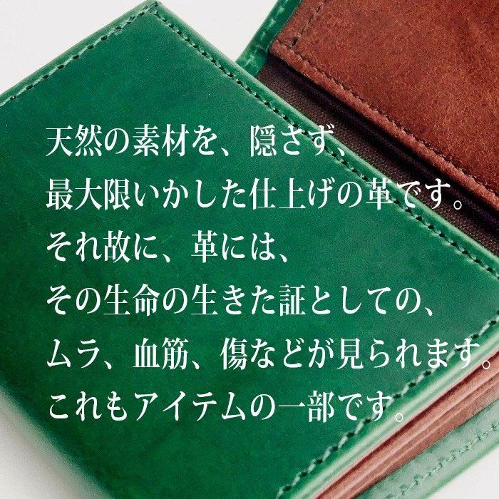 m+（エムピウ） コンパクトな財布 MILLEFOGLIE2 Pig25 グリーンxチョコ