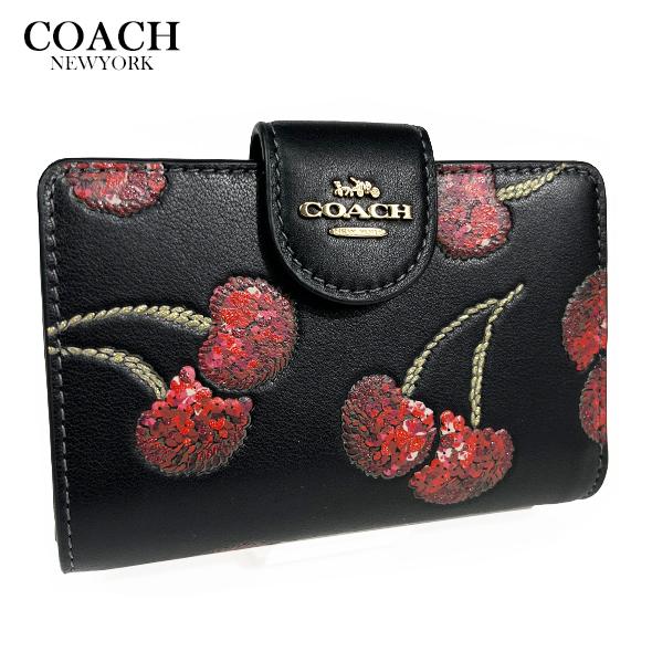 COACH（コーチ） レディース チェリー柄 財布 二つ折り財布 ミディアム