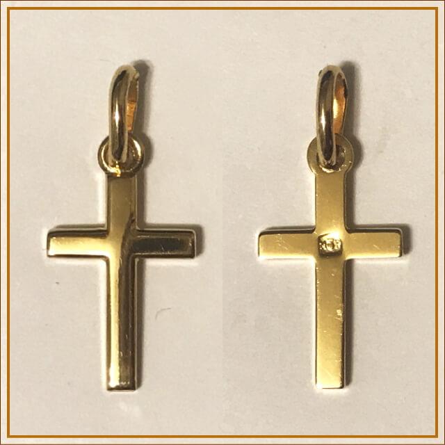 18金コーティング ミニクロス 十字架 フランス教会正規品 18k k18