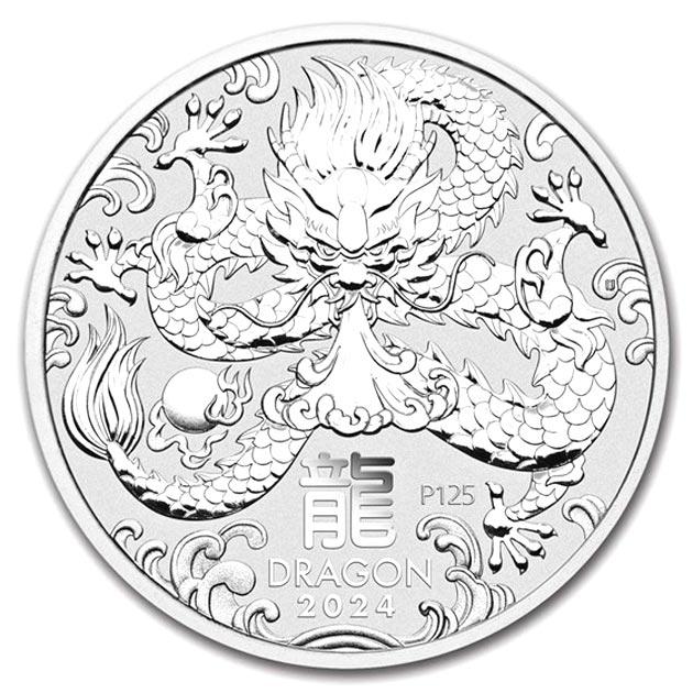 純銀コイン 干支銀貨 辰（龍） 1/2オンス 2024年製 オーストラリア