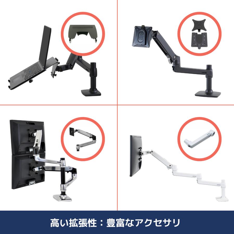 エルゴトロン（ergotron） LX デスクマウント モニターアーム 長身