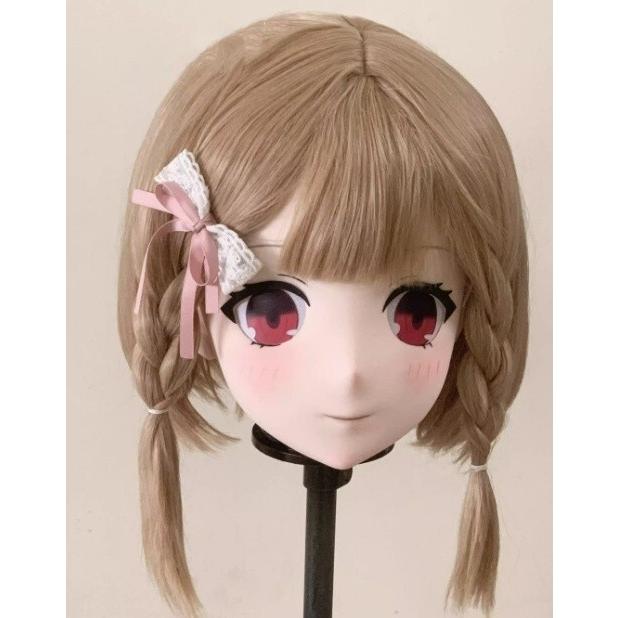 全頭マスク カツラ付き ロック付き Aタイプ フルマスク ドール ヘッド