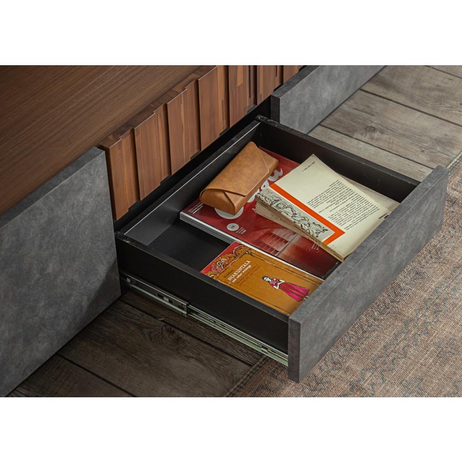テレビ台180cm 75インチ対応 完成品 グレー＆ブラウン 日本製