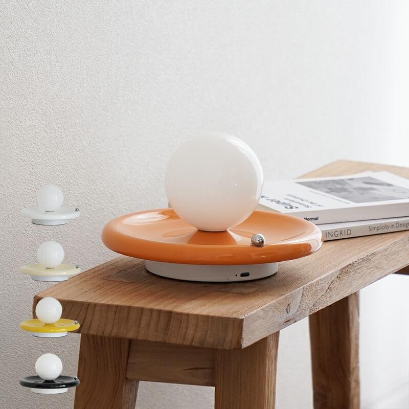 ランプ 卓上ライト ガラスランプ USB充電式 ガラスシェード 3色調光