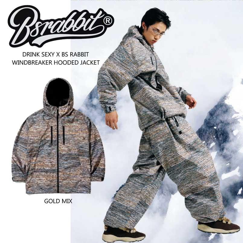 BSRABBIT ビエスラビット DSXBS WINDBREAKER HOODED JACKET GOLD MIX