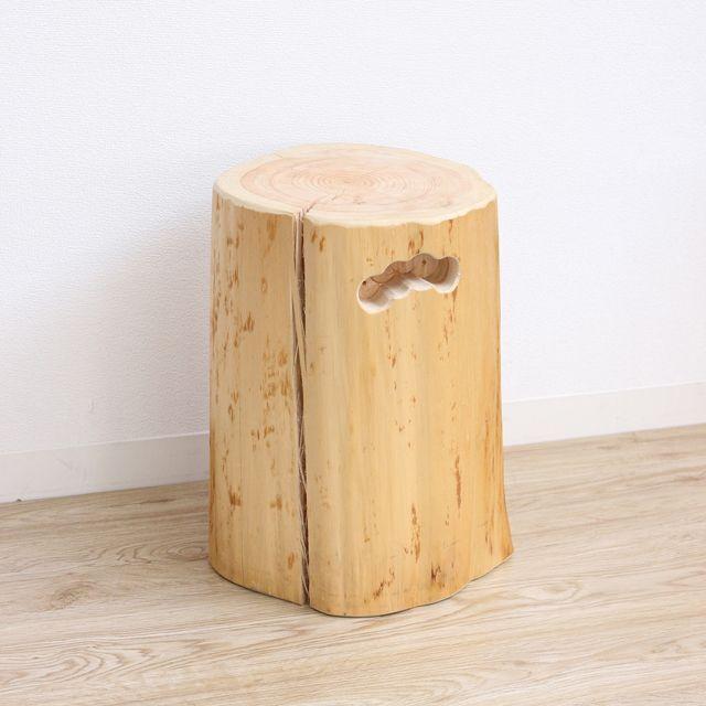 日本製ヒノキ切り株スツール（約W25×D25×H38cm） (檜 ひのき SDGs木材