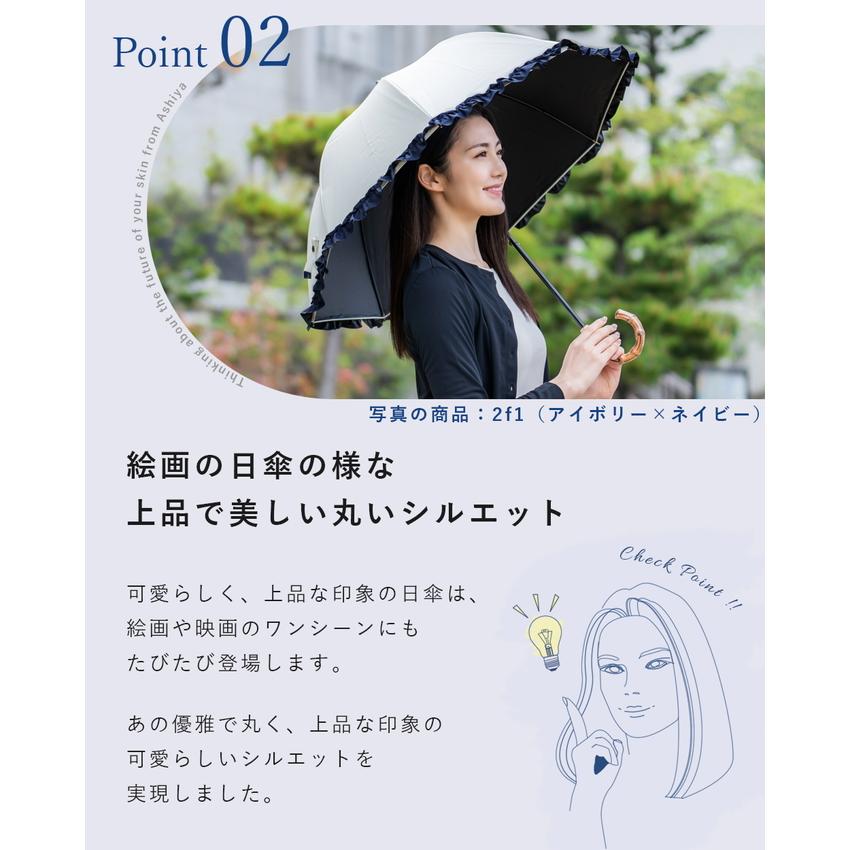 ロサブラン 日傘 完全遮光 長傘 フリル uv 晴雨兼用 1級遮光 遮熱