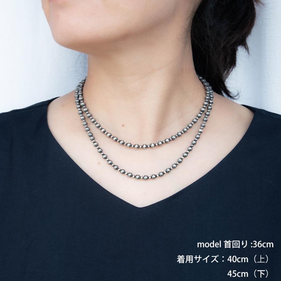 ナバホパール ナバホ パール ネックレス 5mm シルバー925 メンズ