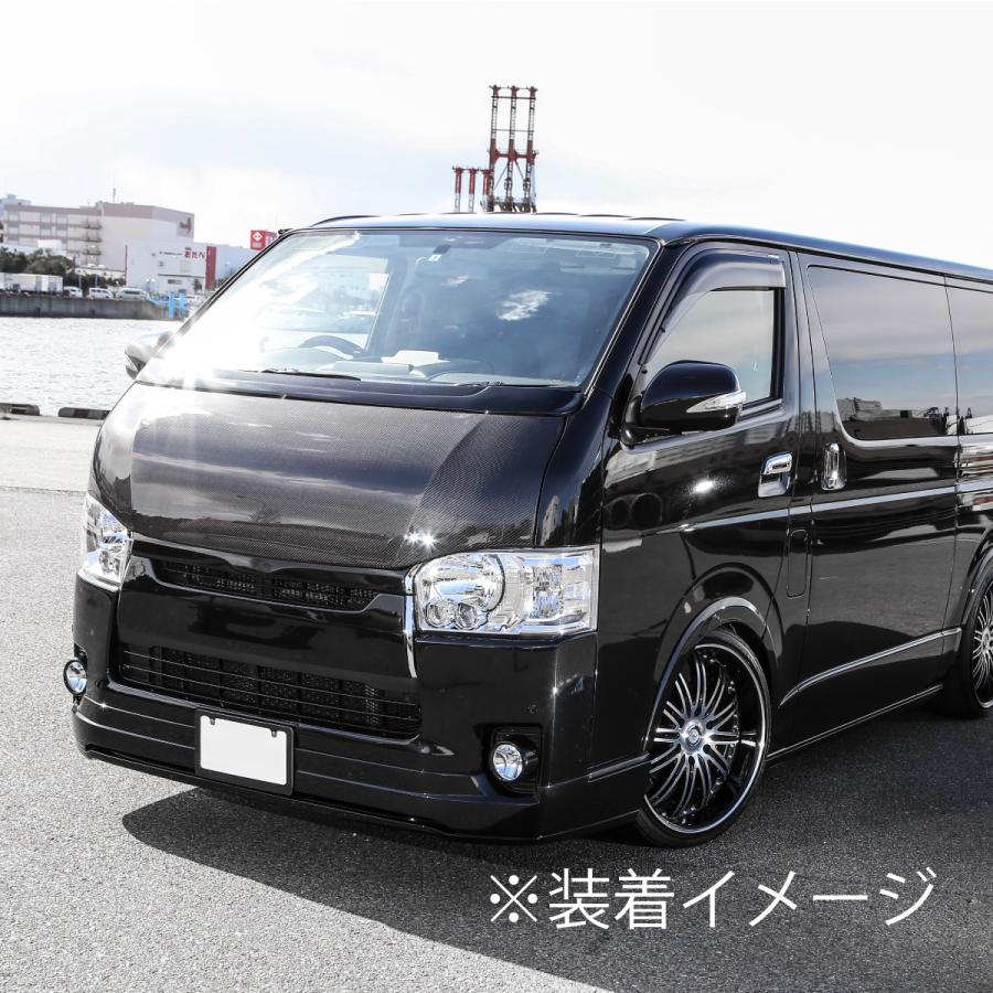 ハイエース HIACE 200系 リアルカーボン ボンネット ブラック 黒