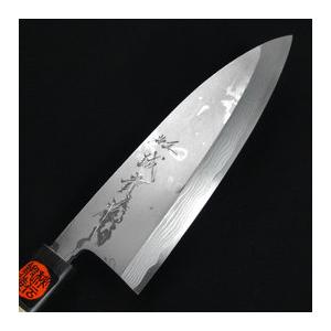 出刃包丁 田中一之刃物製作所 誠貴作 積層鋼 165mm 青紙ダマスカス鋼