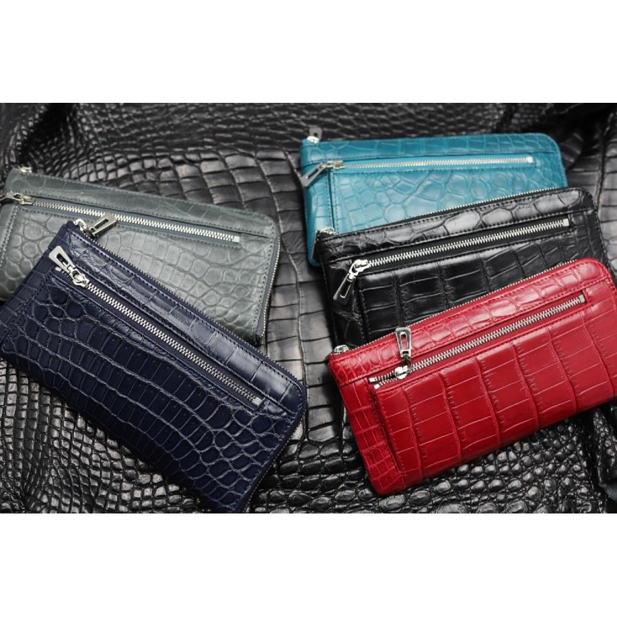 クロコL字ファスナー カルムウォレット（財布 本革 クロコダイル ワニ
