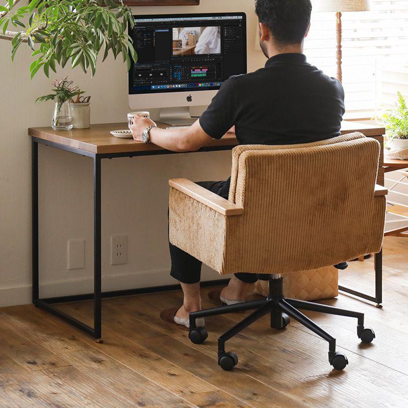 デスク WIRY/BR オフィスデスク パソコンデスク アイアン 真鍮 オーク