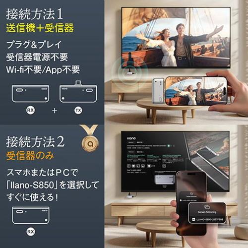 llano ワイヤレスHDMI送受信機セット ワイヤレス 技適認証取得