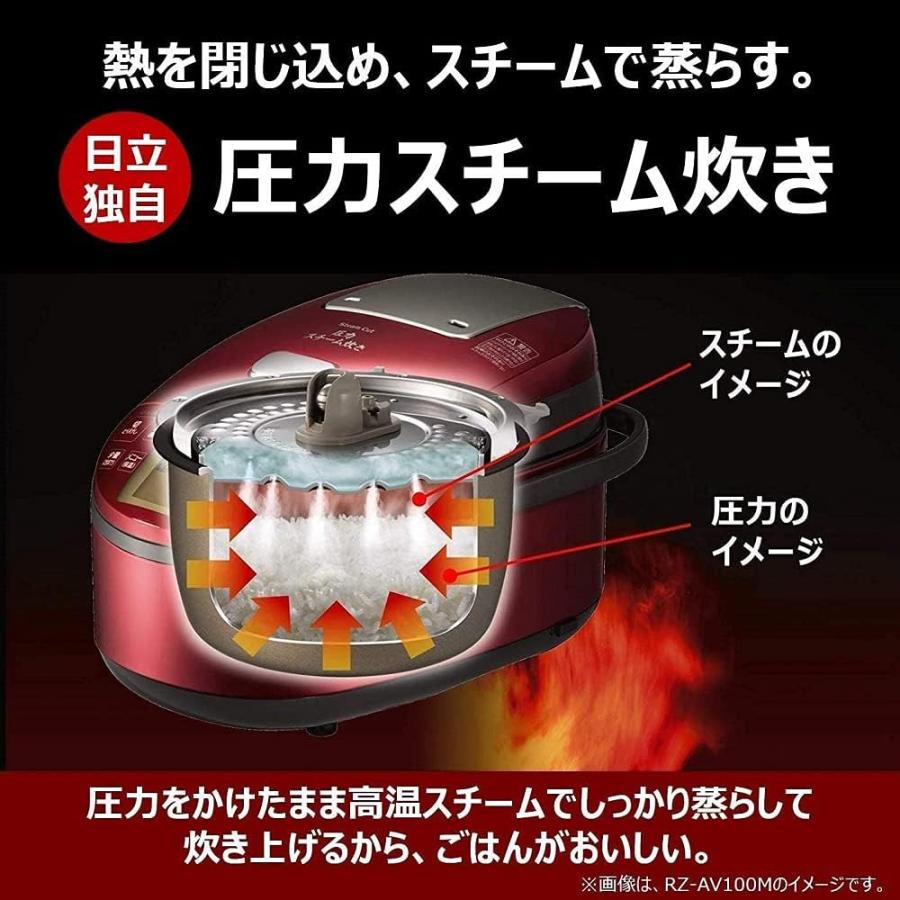 日立（HITACHI） RZ-AX10M-R 圧力スチームIH炊飯器 5.5合炊き