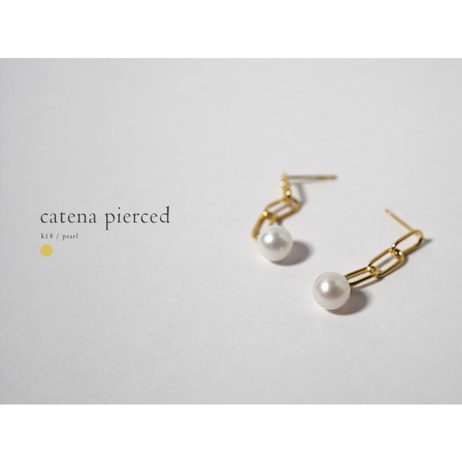 K18 パール鎖ピアス レディース 18k 18金 アメリカンピアス 真珠