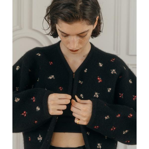 CREDONA（クレドナ） FLOWER EMBROIDERY KNIT JACKET 即納 : RAPTURE