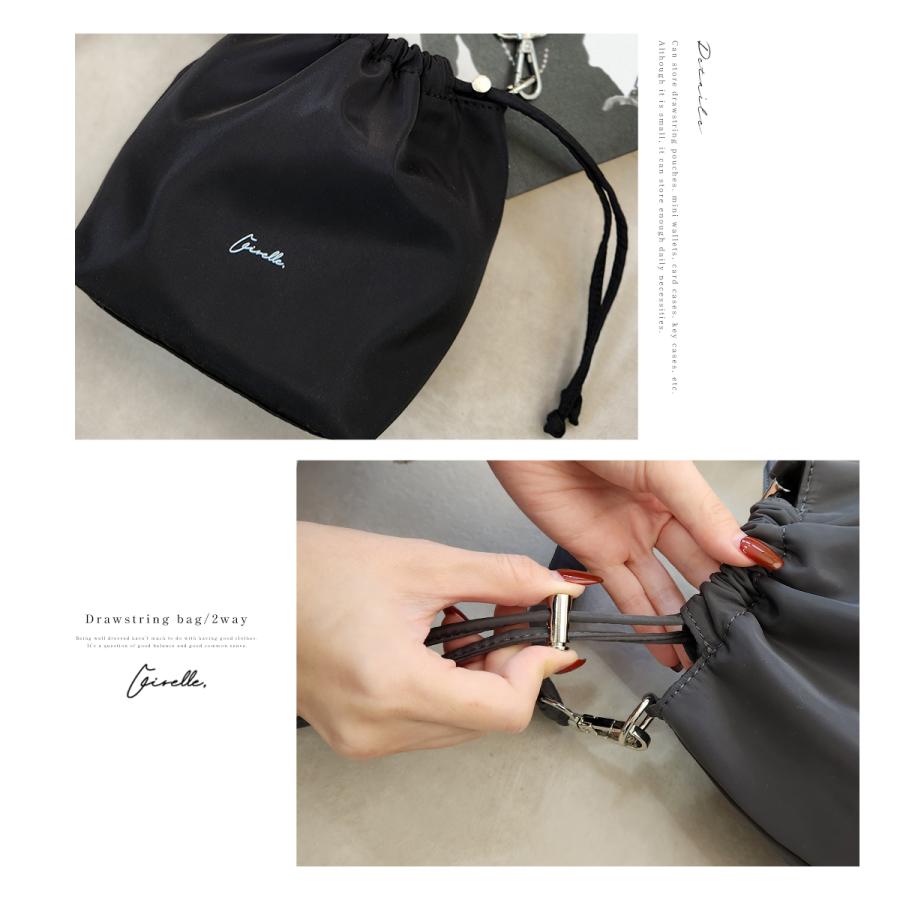 GISELLE ショルダーバッグ レディース ミニ ナイロン 巾着 小さめ 軽い