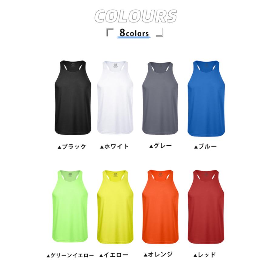 クロスバック タンクトップ 薄生地 全8色 ランシャツ スポーツ