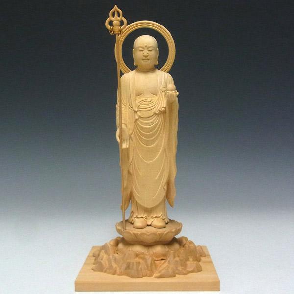 地蔵菩薩 立像 高さ26cm 桧製 木彫り 仏像 : 仏像と縁起物の専門店 龍