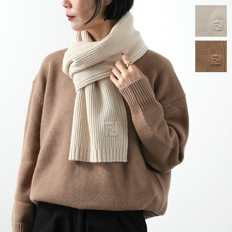 FENDI（フェンディ） マフラー FXT117 ASG2 レディース リブ カシミア