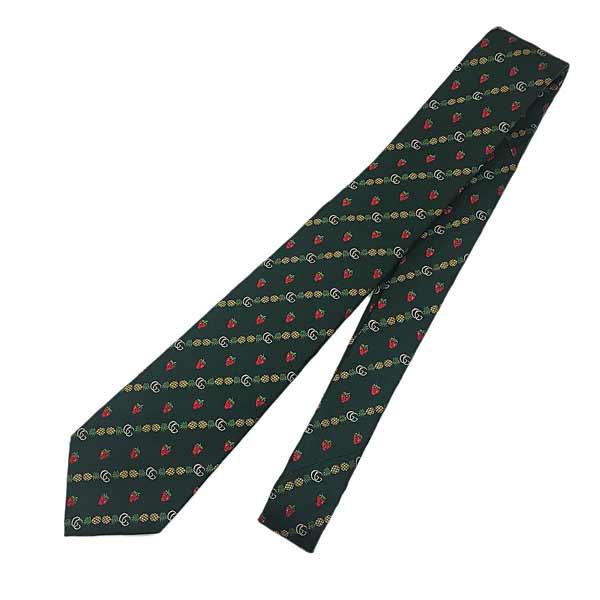 GUCCI（グッチ） ブランド ネクタイ シルク パイナップル×ストロベリー