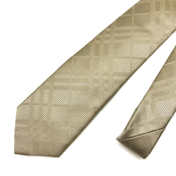 BURBERRY（バーバリー） ネクタイ ゴールド チェック柄【剣先幅：7cm