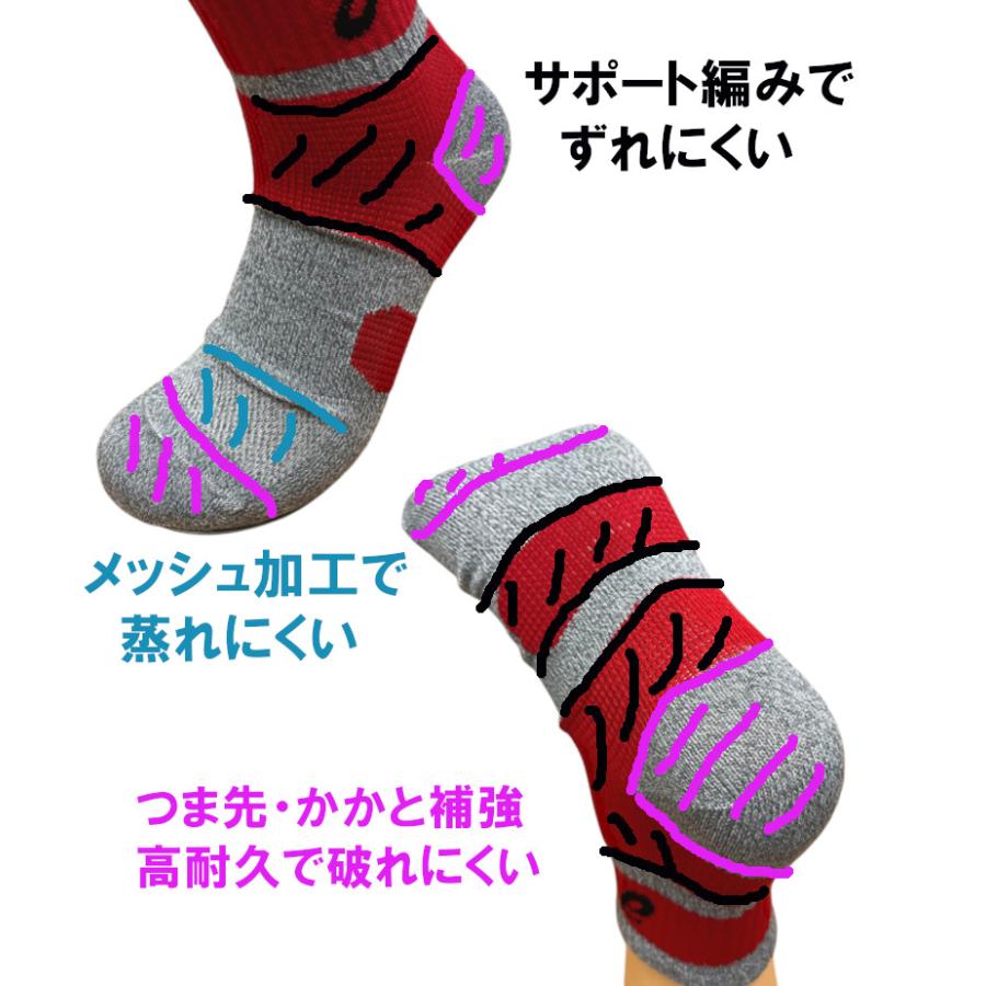 ASICS（アシックス） ソックス ダブル消臭靴下 カラー先丸 ミドル丈 W