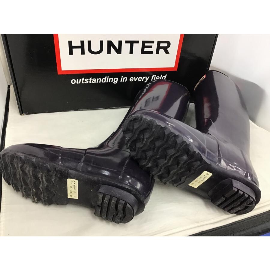 ハンター HUNTER レインブーツ EU37 パープル : ワットマン Yahoo