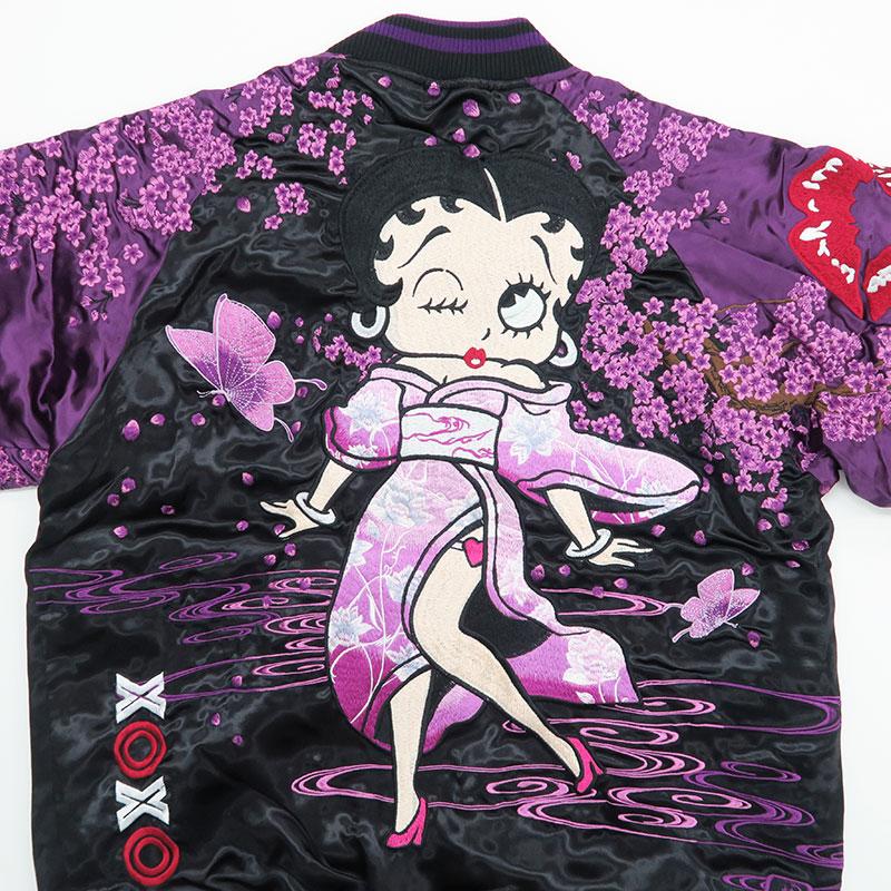 絡繰魂 粋 Betty Boop スカジャン ベティ・ブープ 総刺繍 着物