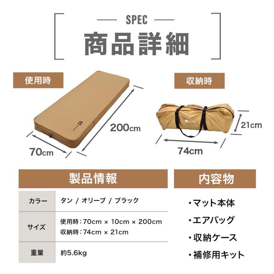 WAQ 【お得なセット価格】WAQ RELAXING CAMPMAT シングルサイズ 厚さ