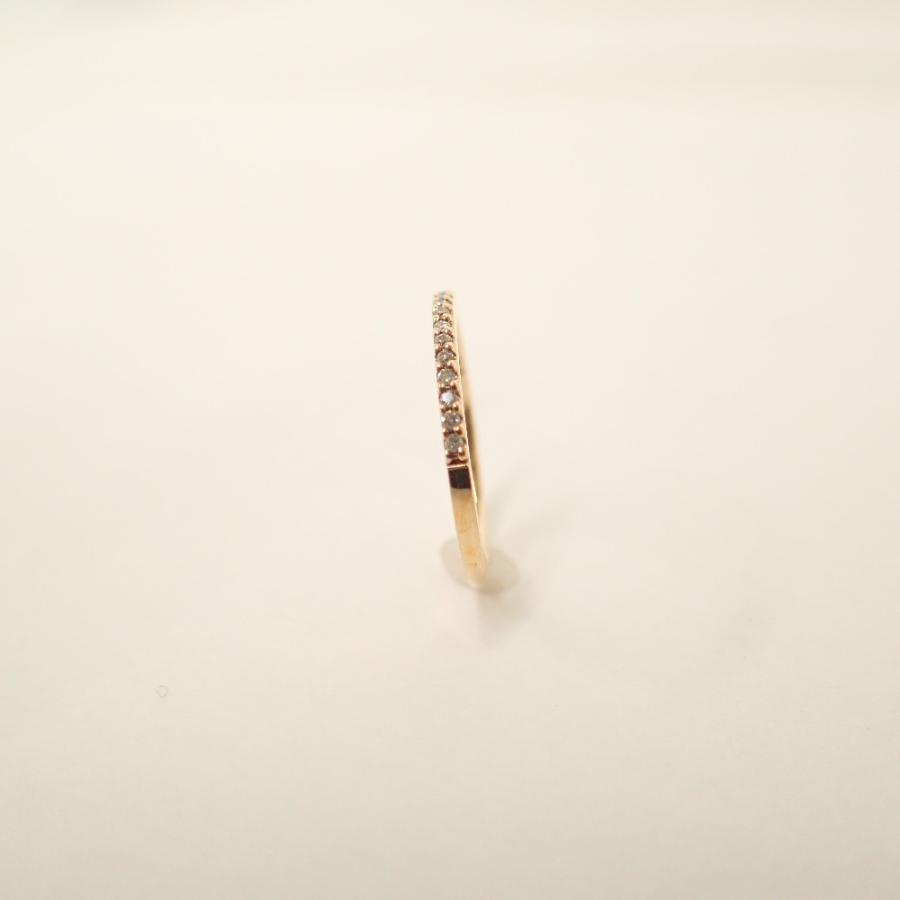 agete（アガット） 美品 K10 ダイヤモンド 0.05ct ハーフエタニティ