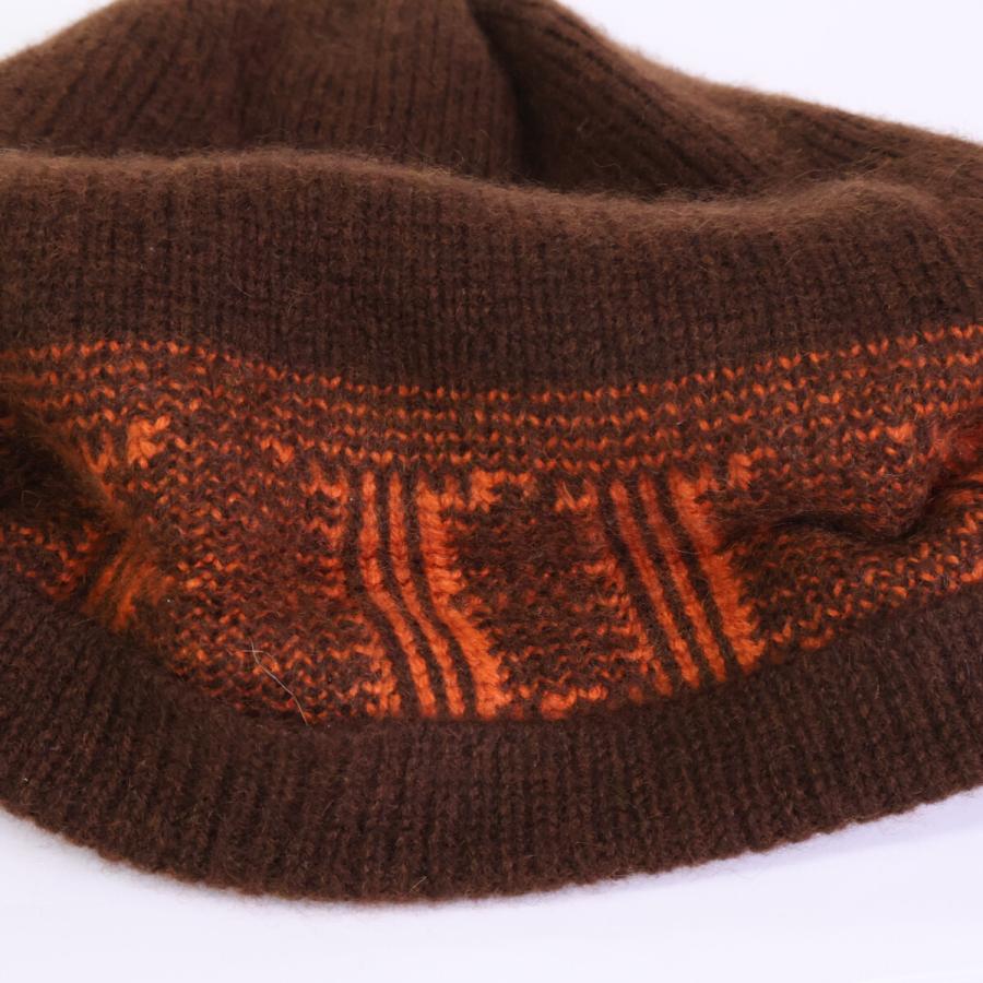 HERMES エルメス マルジェラ期 Hロゴ カシミヤ ニット帽 帽子 ブラウン