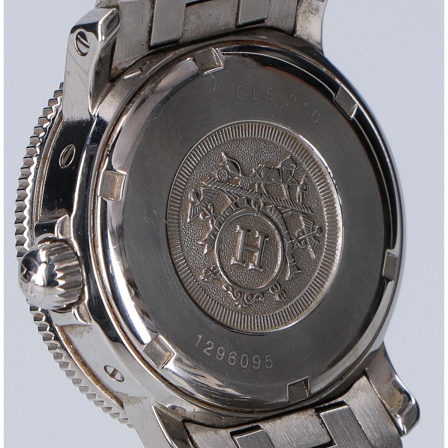 HERMES エルメス cl5 210 クリッパー ダイバーデイト SS ネイビー文字