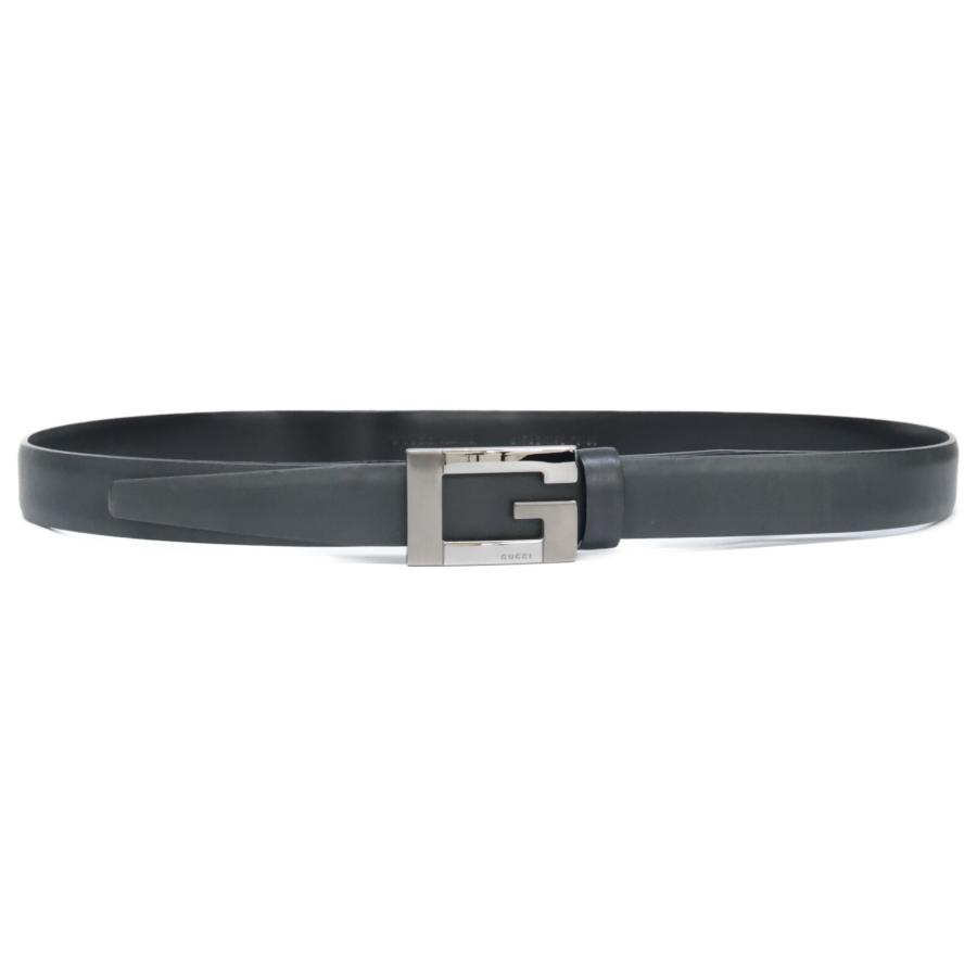 GUCCI（グッチ） 31932 Gロゴバックル レザー ベルト 75・30 シルバー