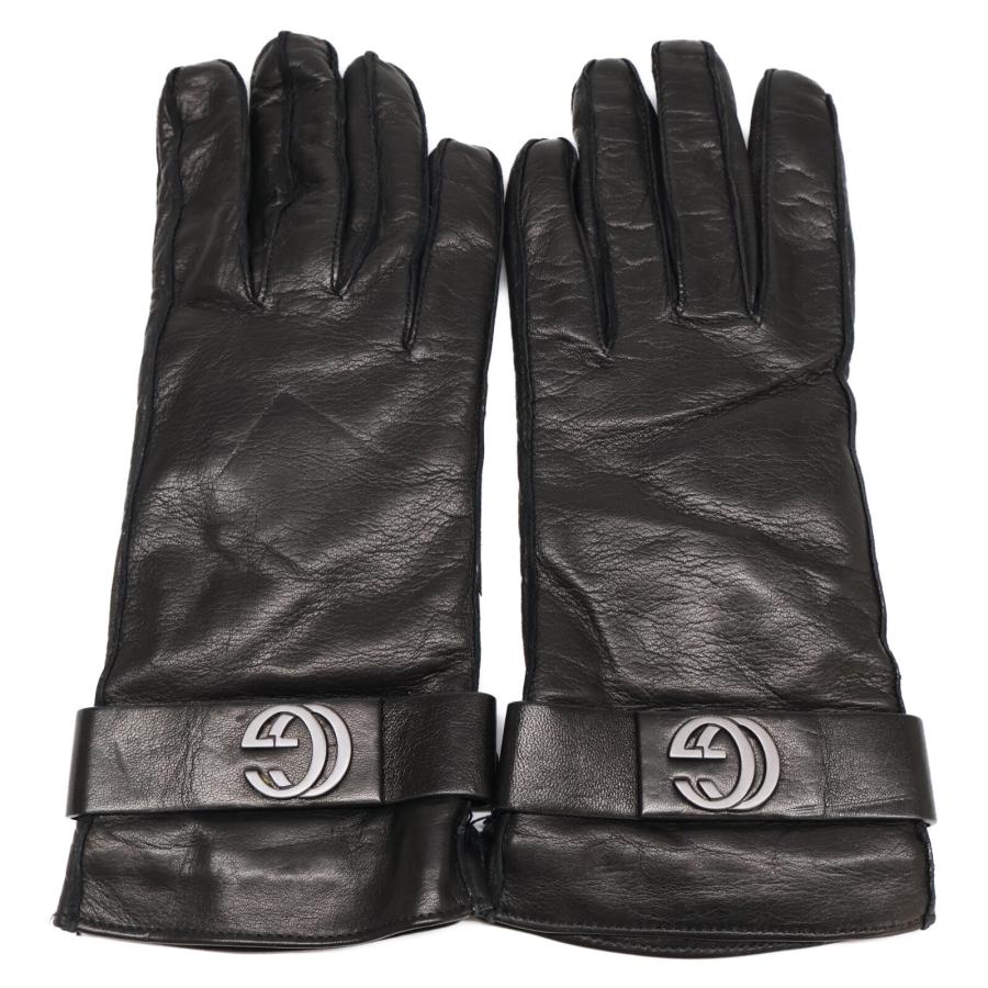 GUCCI（グッチ） 新品同様 GGマーク レザー 手袋 / グローブ 7 1/2