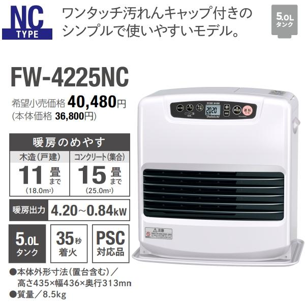 ダイニチ（Dainichi） FW-4225NC(W) 石油ファンヒーター 木造 11畳