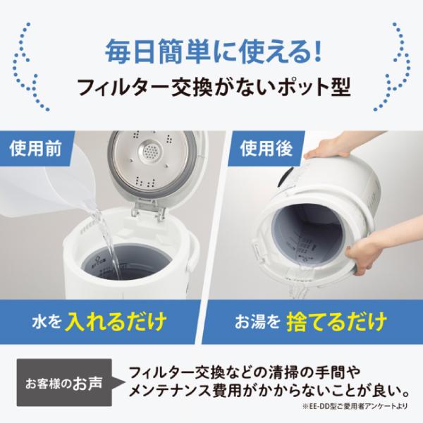 象印（ZOJIRUSHI） EE-MB20-WA スチーム式加湿器 水タンク一体型 6(3