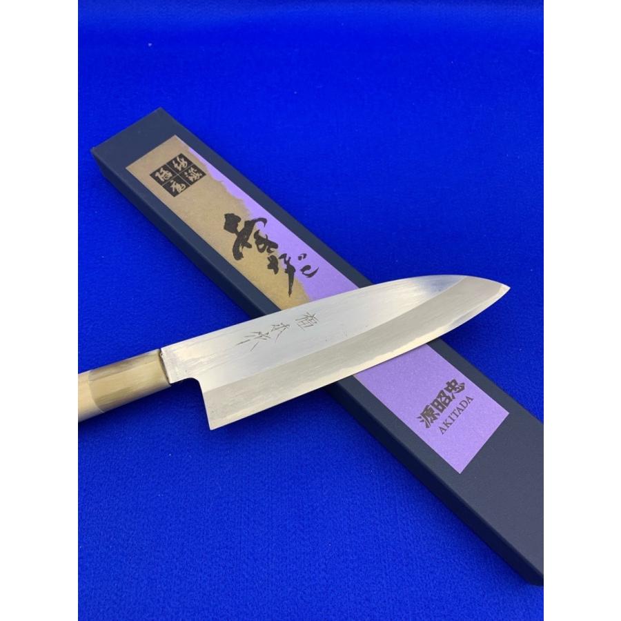 源昭忠 青ニ鋼 三徳包丁 165mm 本刃付け 右利き 左利き 両利き 福本作