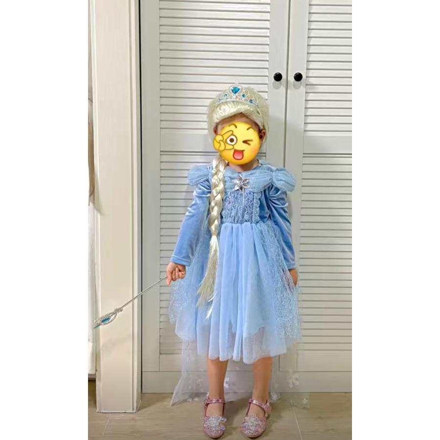 子供用 エルサウィッグ プリンセスウィッグ かつら 雪の女王風