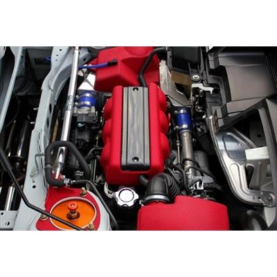 S660 JW5 エンジンカバー/ Ver.R 綾織りカーボン＆レッド結晶塗装