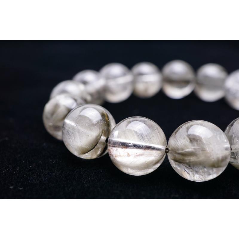 プラチナルチルクォーツ ブレスレット 14mm 一点物 211-1253 : 天然石
