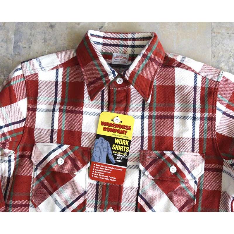 WAREHOUSE ウエアハウス FLANNEL SHIRTS C柄 【2025 MODEL】RED