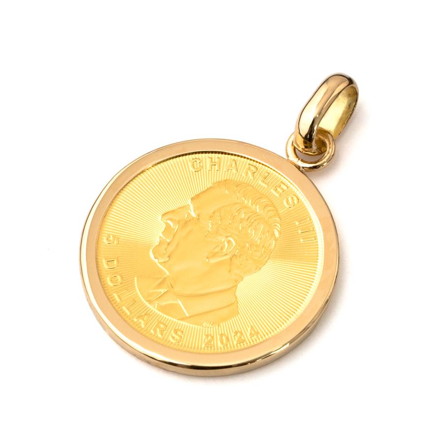 コインペンダントトップ メイプルリーフ金貨 1/10oz 3.65g シンプル