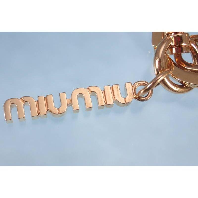 miu miu（ミュウミュウ） 黒ネコ トリック クリスタル キーホルダー