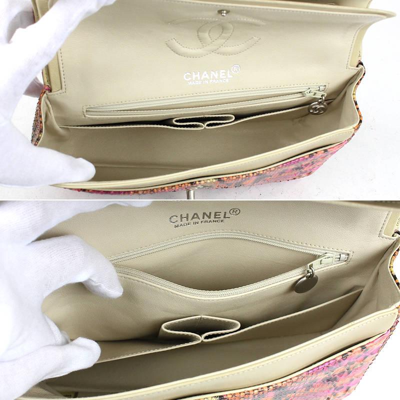 マトラッセ CHANEL シャネル パイソン ダブルフラップ チェーン