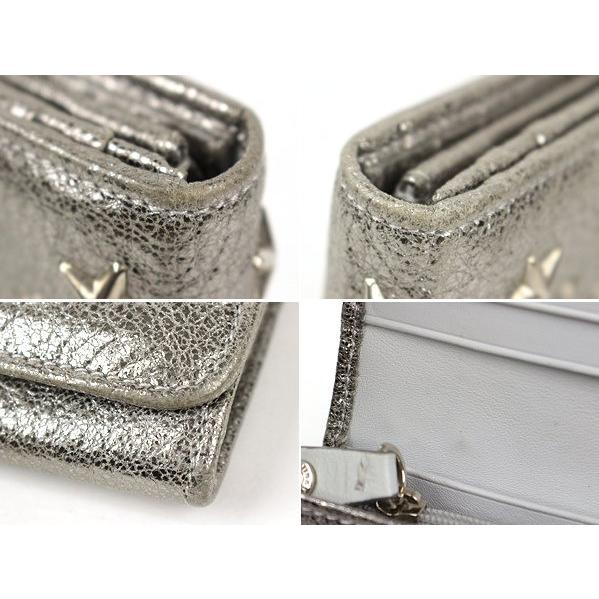 JIMMY CHOO（ジミーチュウ） 二つ折り長財布 スタースタッズ シルバー