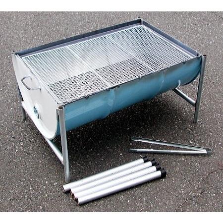日本製 ドラム缶バーベキューコンロ Bセット (焼網50×80cm、火バサミ