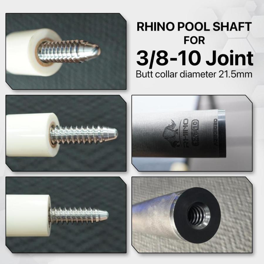 RHINO - 76.2 cm / 3/8-10 カーボン プールキュー シングルシャフト