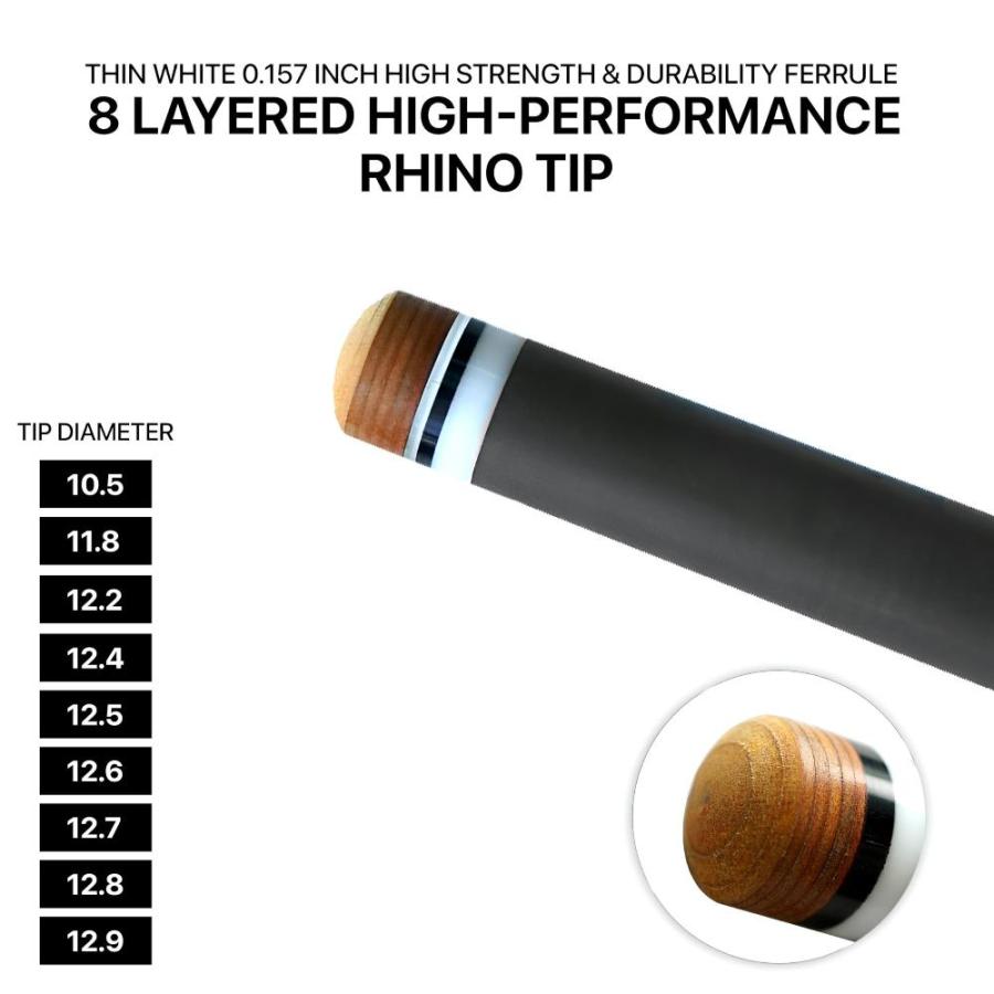 RHINO - 76.2 cm / 3/8-10 カーボン プールキュー シングルシャフト